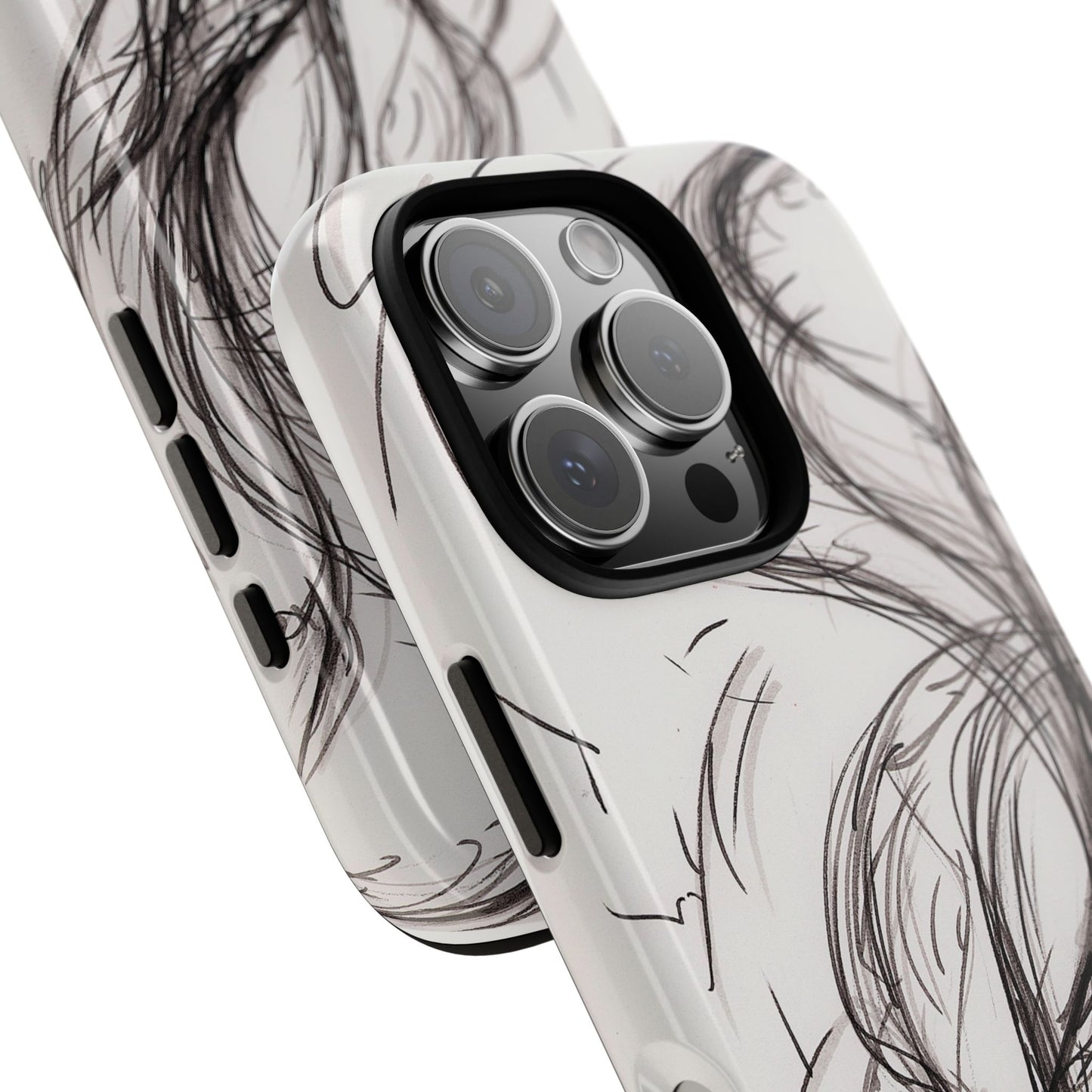 Smokey Ink Koi phone case | abstract koi sketch, smoky ink illustration
