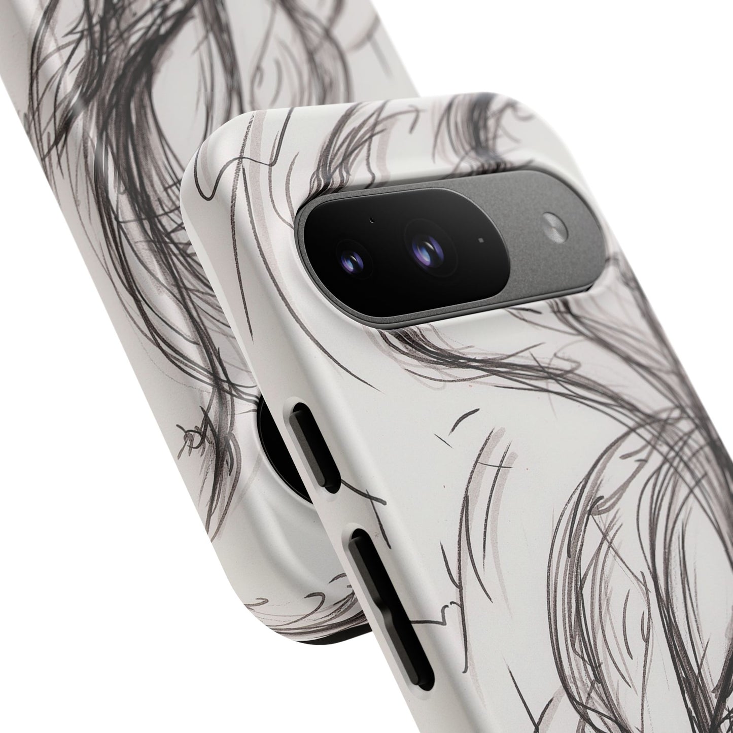 Smokey Ink Koi phone case | abstract koi sketch, smoky ink illustration