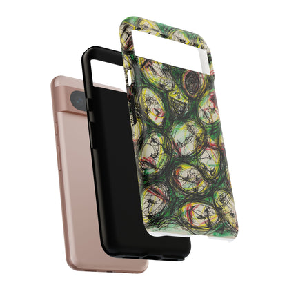Abstract Sanity Faces Phone Case | Expressionist Face Art | Tough Case