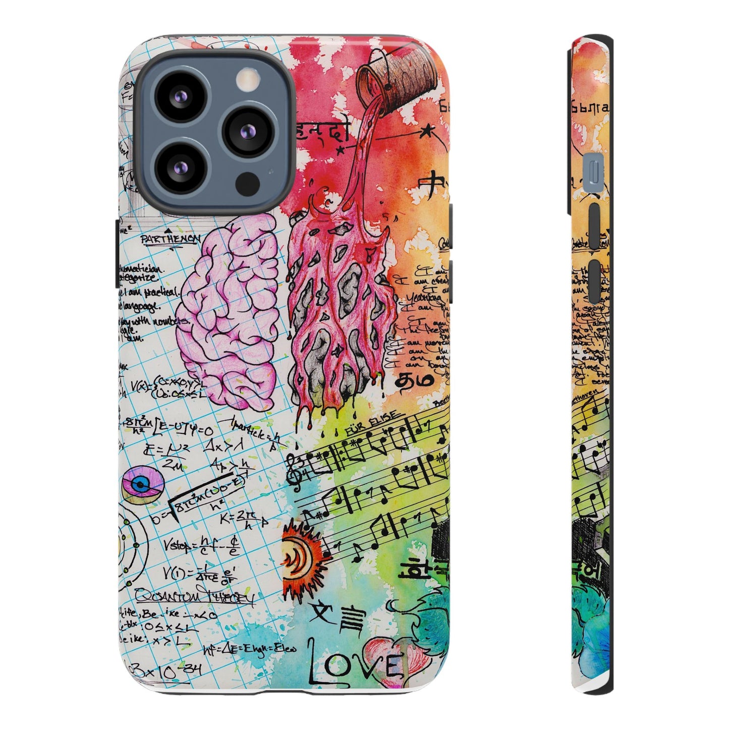 Brain Hemispheres Collage Phone Case | Tough Cases | Abstract Art Phone Case