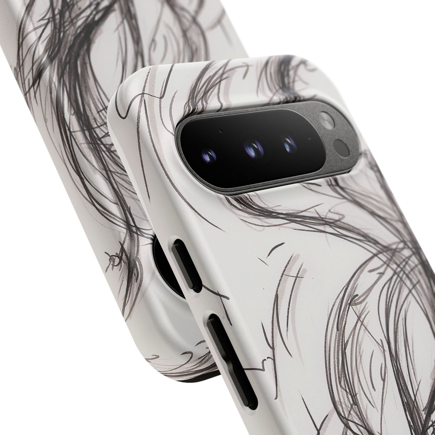 Smokey Ink Koi phone case | abstract koi sketch, smoky ink illustration