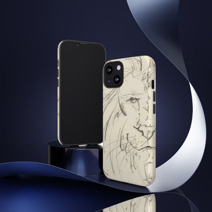 Flowing Lion Sketch phone case | Wildlife Art | Tough Cases