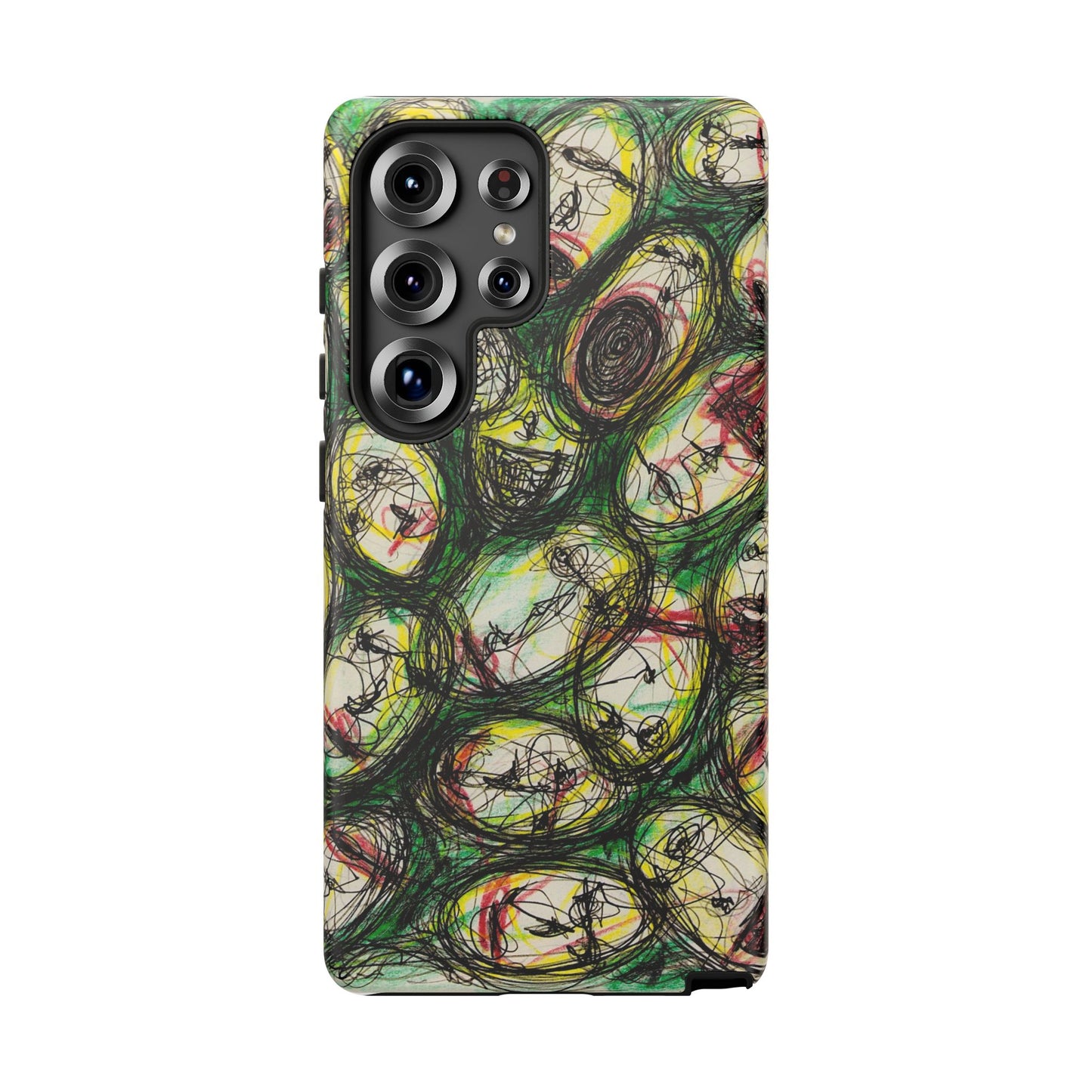 Abstract Sanity Faces Phone Case | Expressionist Face Art | Tough Case