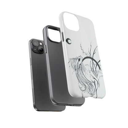 At Ease Koi Illustration phone case | Minimalist Line Art | Tough Cases