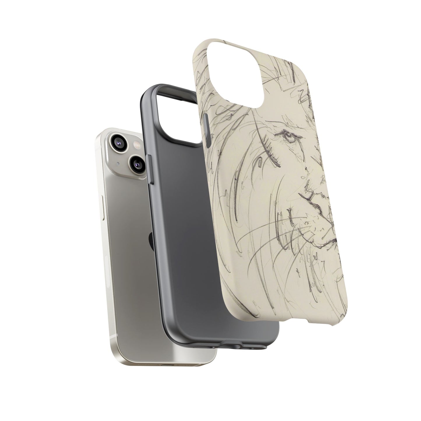 Flowing Lion Sketch phone case | Wildlife Art | Tough Cases