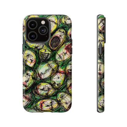 Abstract Sanity Faces Phone Case | Expressionist Face Art | Tough Case