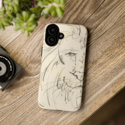 Flowing Lion Sketch phone case | Wildlife Art | Tough Cases