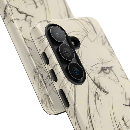 Flowing Lion Sketch phone case | Wildlife Art | Tough Cases