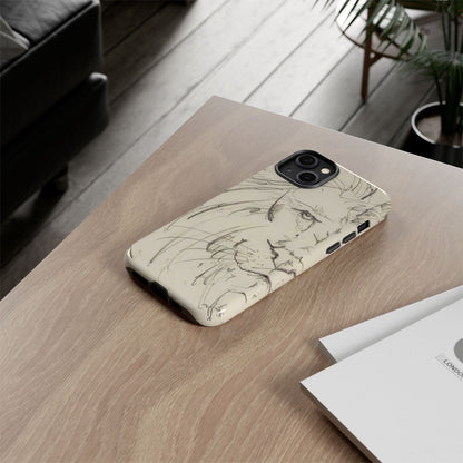 Flowing Lion Sketch phone case | Wildlife Art | Tough Cases
