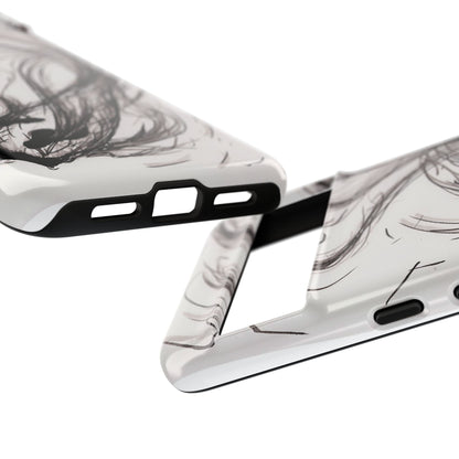 Smokey Ink Koi phone case | abstract koi sketch, smoky ink illustration