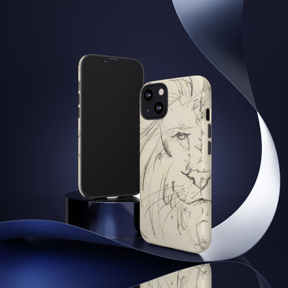 Flowing Lion Sketch phone case | Wildlife Art | Tough Cases