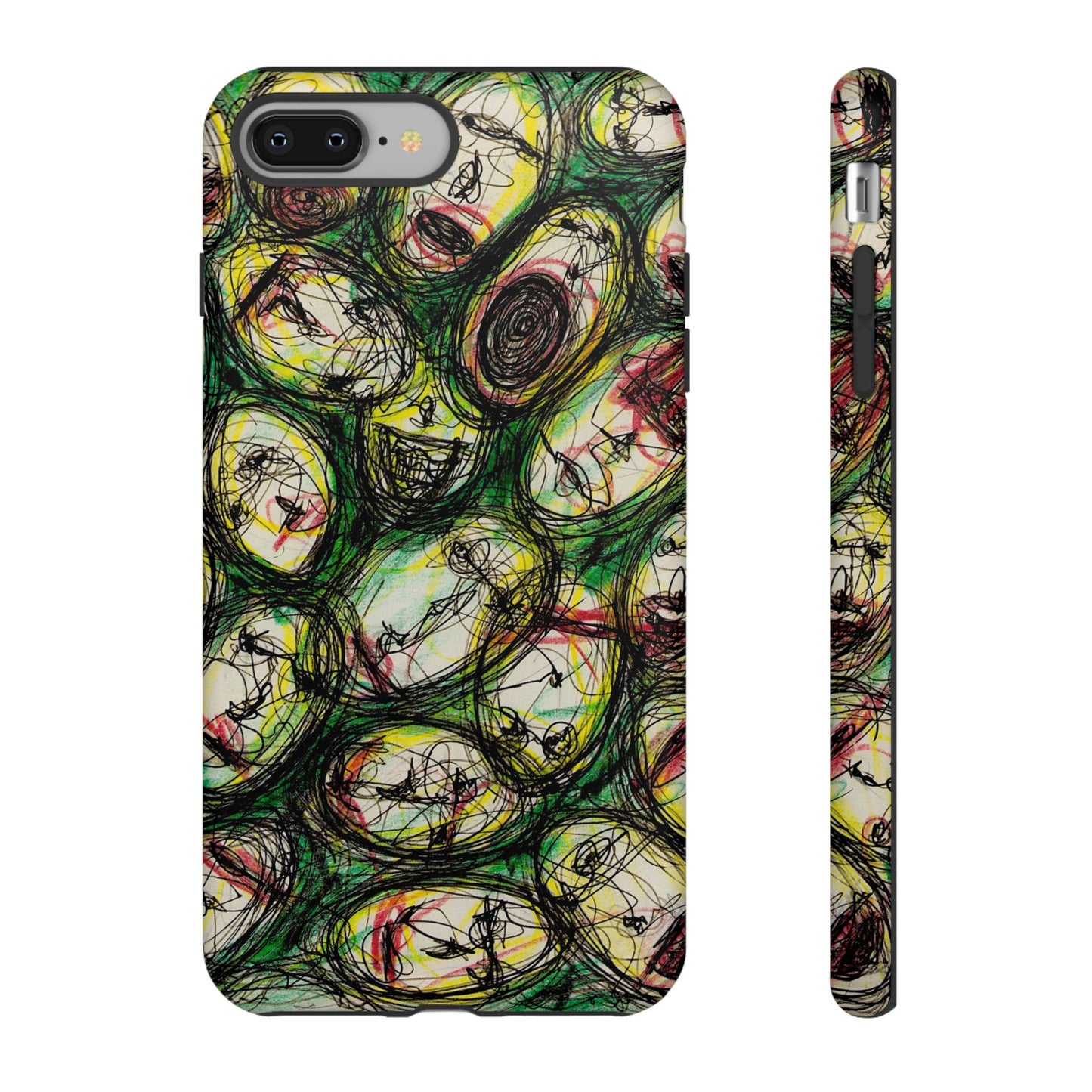 Abstract Sanity Faces Phone Case | Expressionist Face Art | Tough Case