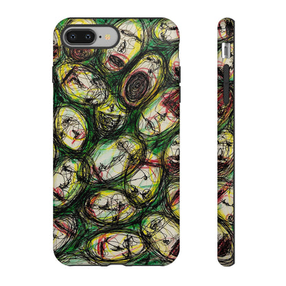 Abstract Sanity Faces Phone Case | Expressionist Face Art | Tough Case
