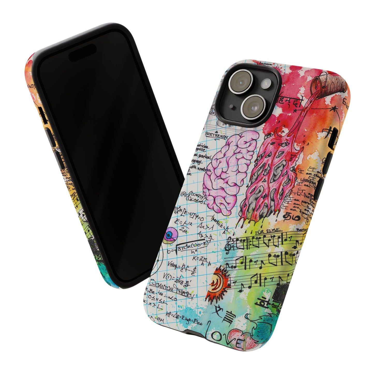 Brain Hemispheres Collage Phone Case | Tough Cases | Abstract Art Phone Case