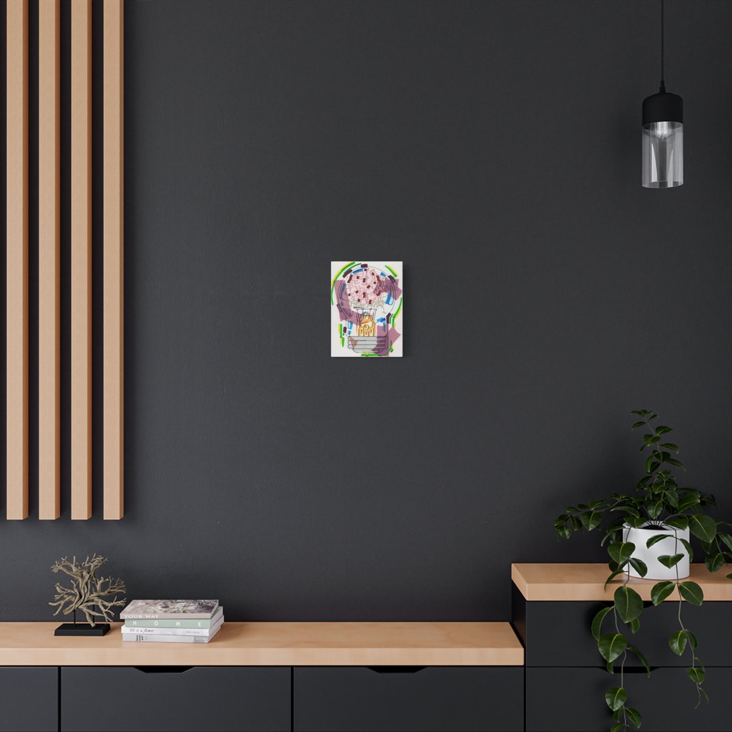 Head Light Illustration Canvas | Stretched Matte Canvas Wall Art