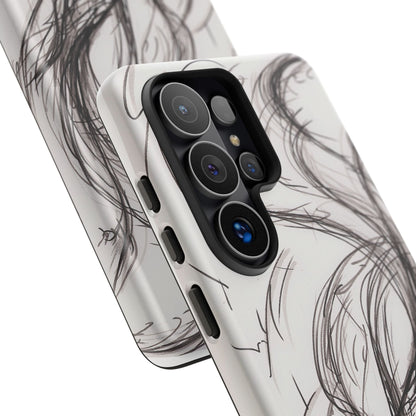Smokey Ink Koi phone case | abstract koi sketch, smoky ink illustration