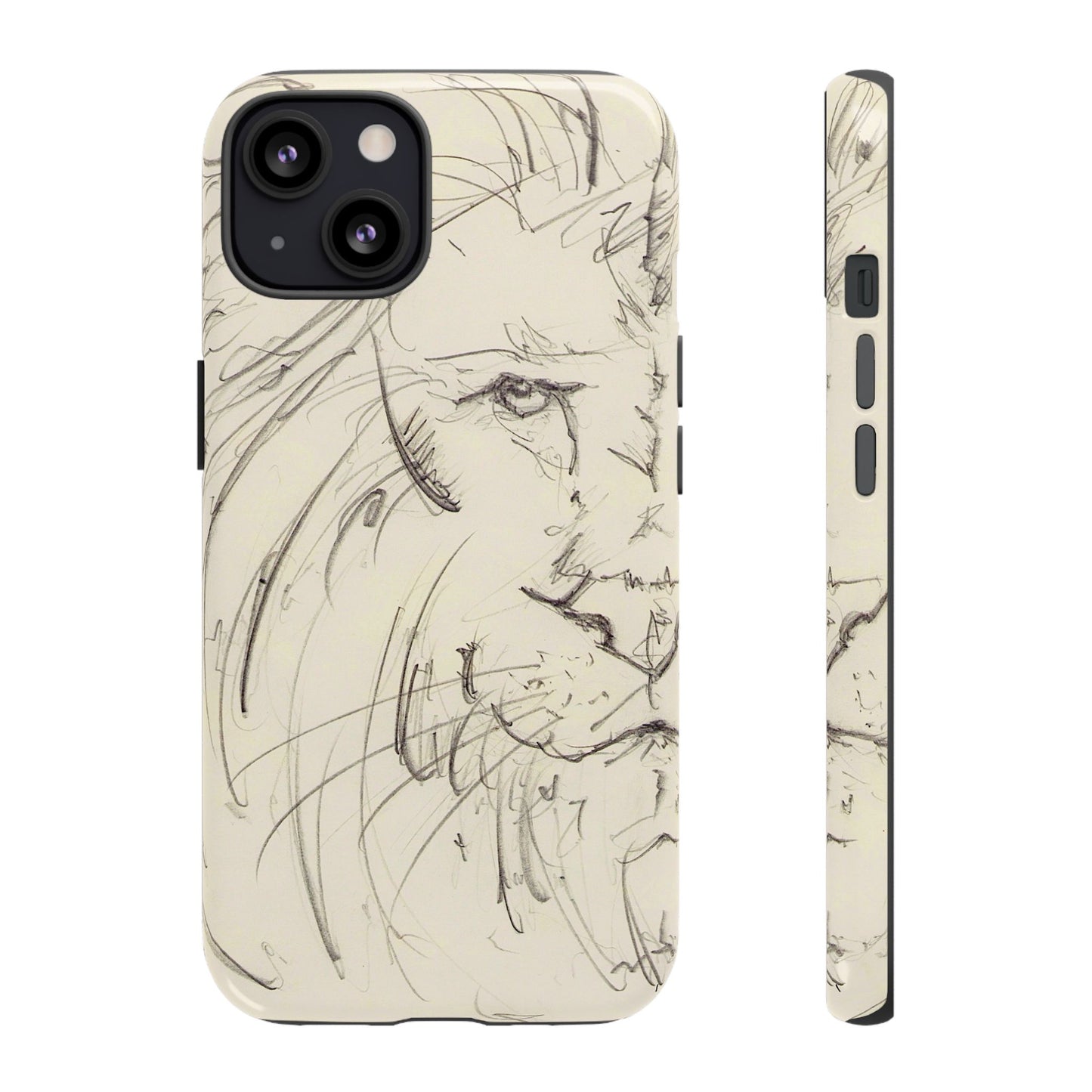 Flowing Lion Sketch phone case | Wildlife Art | Tough Cases