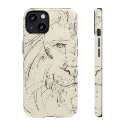 Flowing Lion Sketch phone case | Wildlife Art | Tough Cases