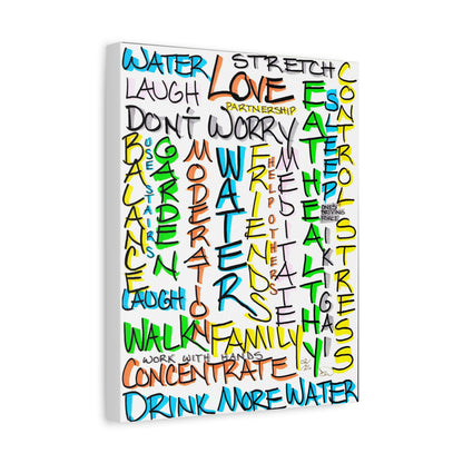 Words of Life Art Matte Canvas | Motivational Health Words Wall Art