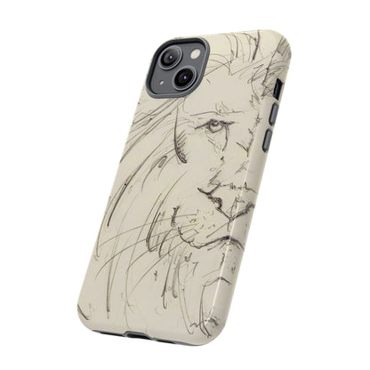 Flowing Lion Sketch phone case | Wildlife Art | Tough Cases