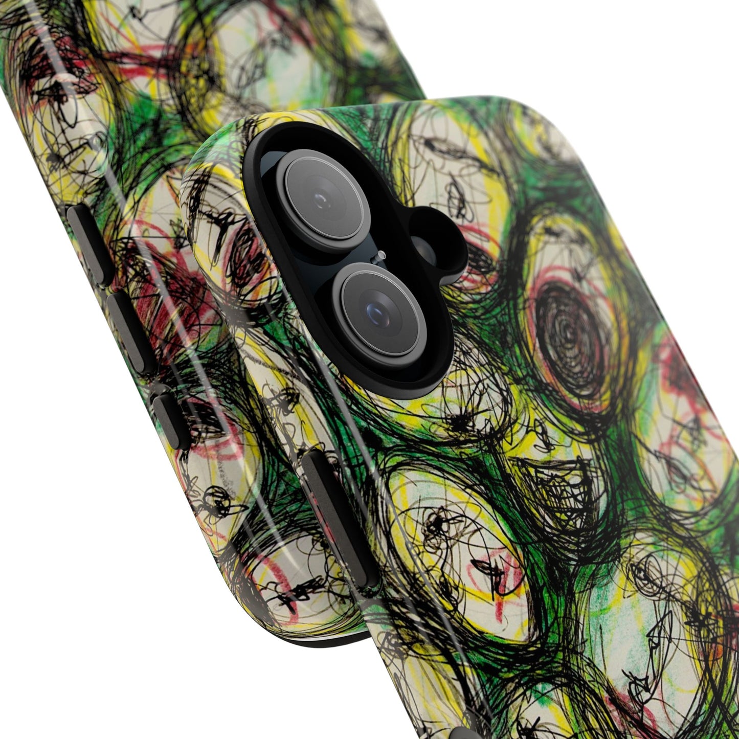 Abstract Sanity Faces Phone Case | Expressionist Face Art | Tough Case