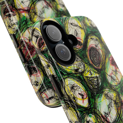 Abstract Sanity Faces Phone Case | Expressionist Face Art | Tough Case