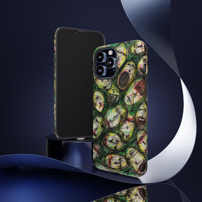 Abstract Sanity Faces Phone Case | Expressionist Face Art | Tough Case