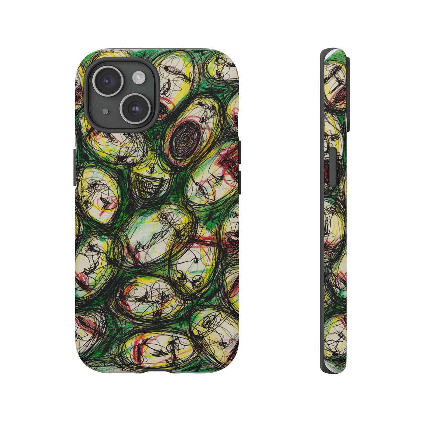 Abstract Sanity Faces Phone Case | Expressionist Face Art | Tough Case