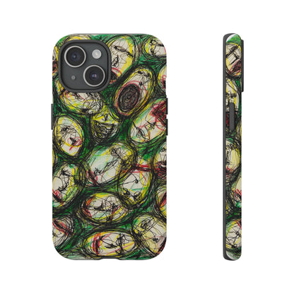 Abstract Sanity Faces Phone Case | Expressionist Face Art | Tough Case