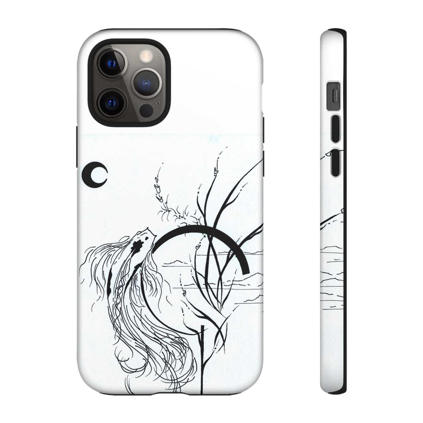 At Ease Koi Illustration phone case | Minimalist Line Art | Tough Cases