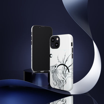 At Ease Koi Illustration phone case | Minimalist Line Art | Tough Cases