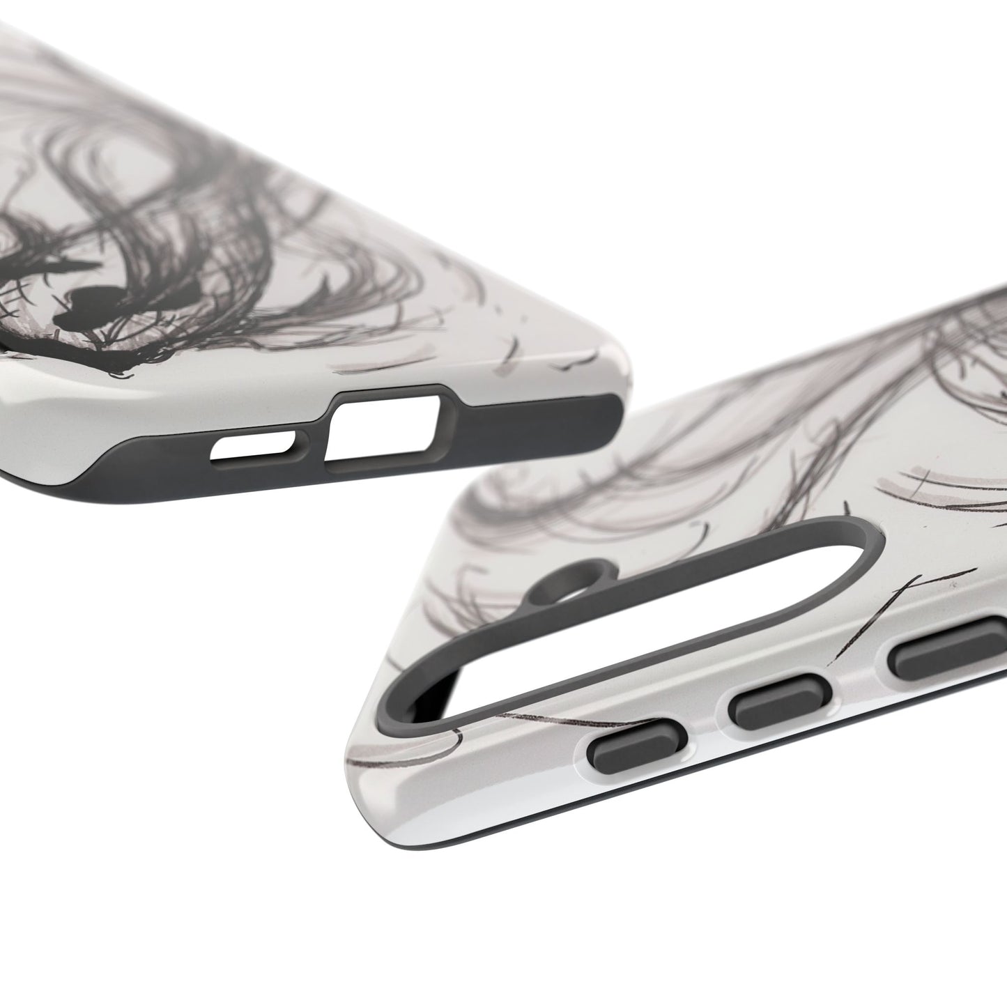 Smokey Ink Koi phone case | abstract koi sketch, smoky ink illustration