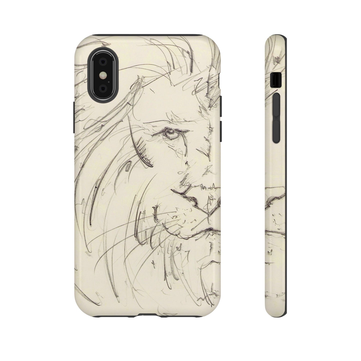 Flowing Lion Sketch phone case | Wildlife Art | Tough Cases