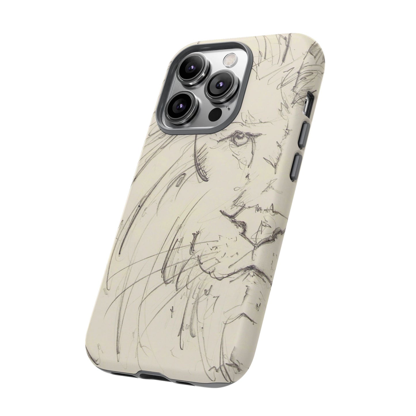 Flowing Lion Sketch phone case | Wildlife Art | Tough Cases