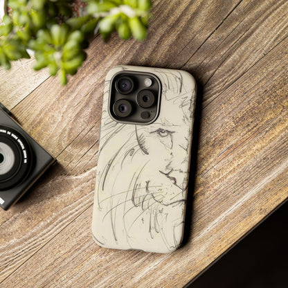 Flowing Lion Sketch phone case | Wildlife Art | Tough Cases