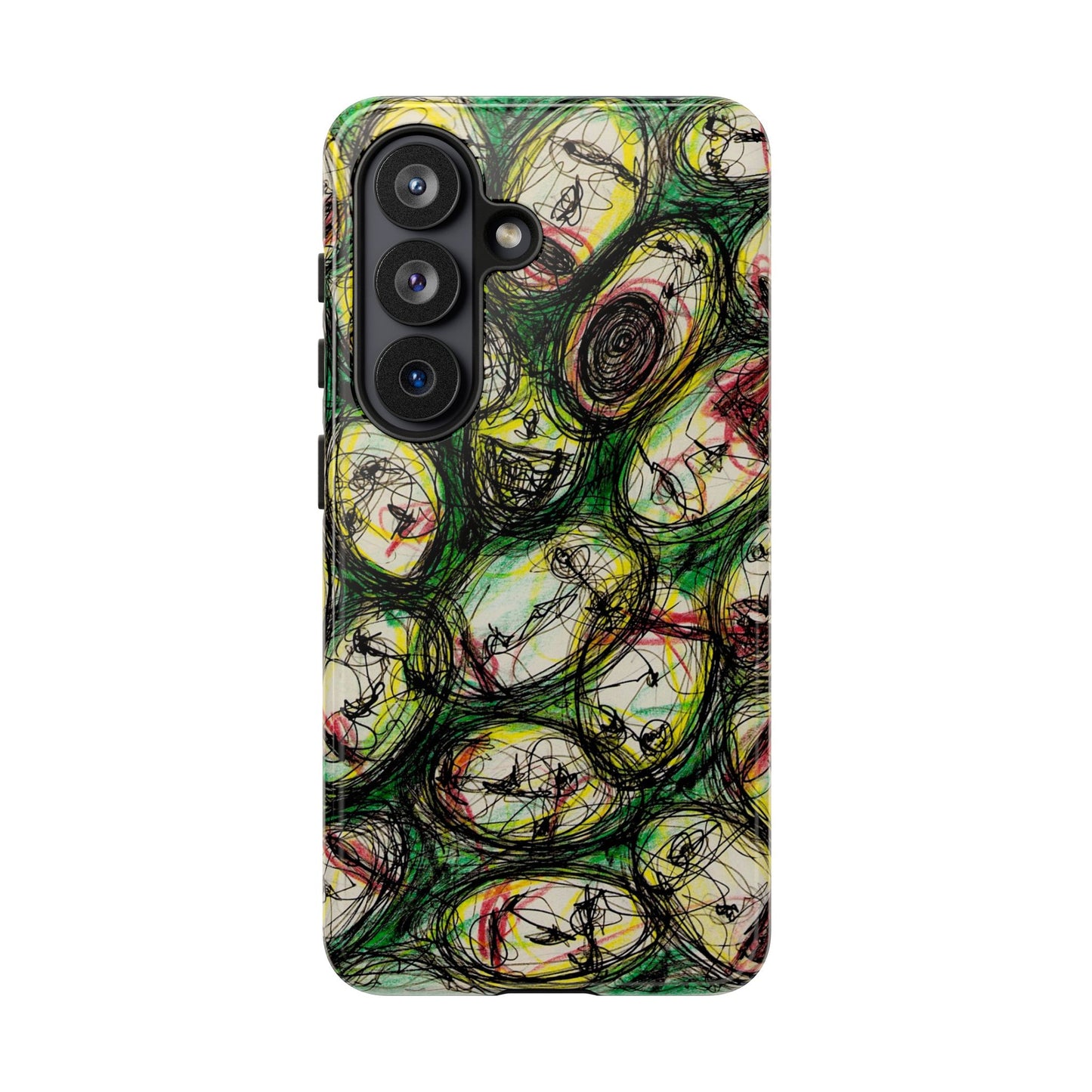 Abstract Sanity Faces Phone Case | Expressionist Face Art | Tough Case