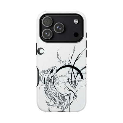 At Ease Koi Illustration phone case | Minimalist Line Art | Tough Cases