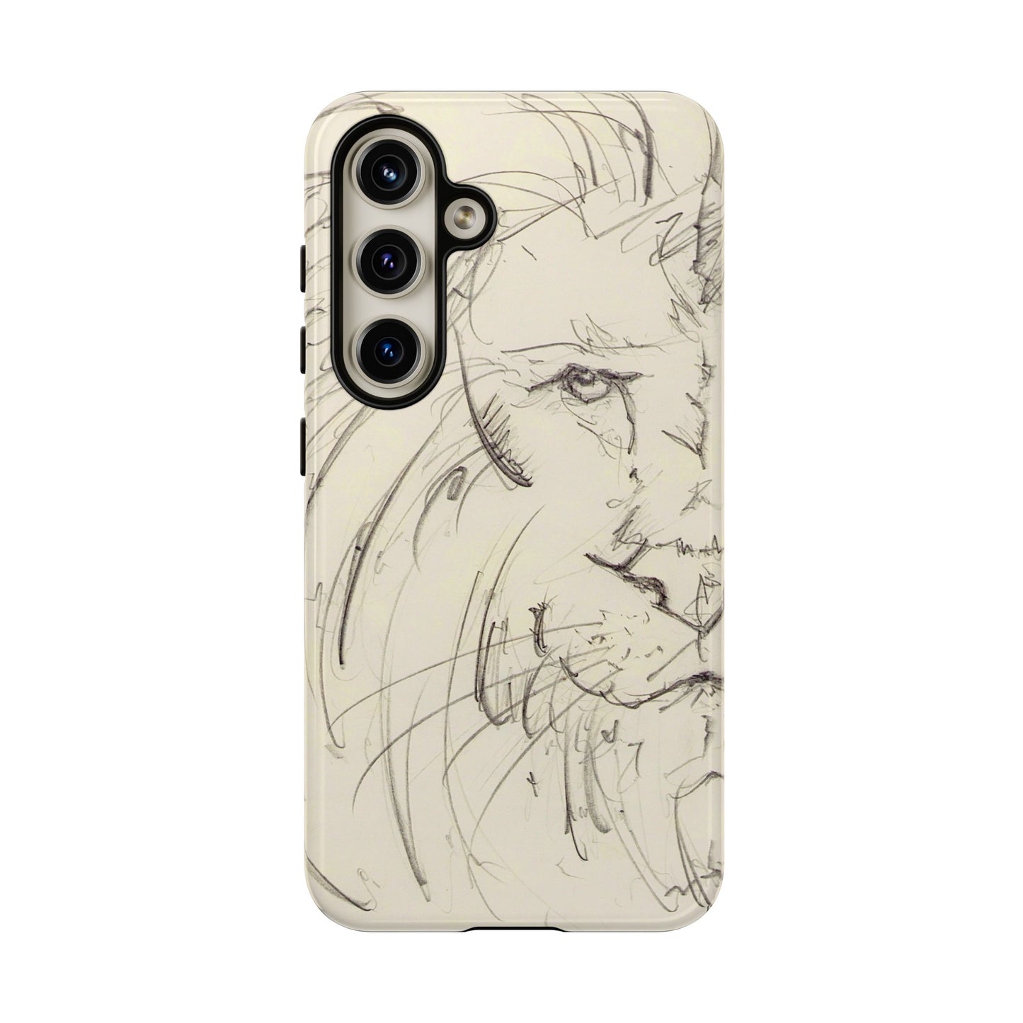 Flowing Lion Sketch phone case | Wildlife Art | Tough Cases