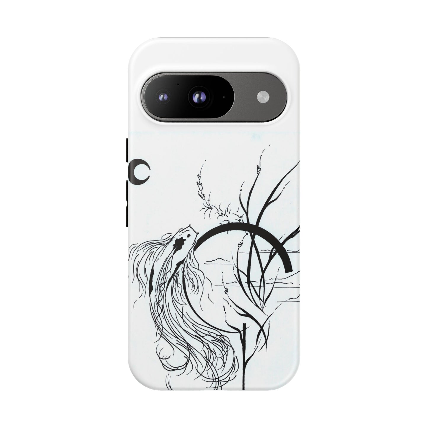 At Ease Koi Illustration phone case | Minimalist Line Art | Tough Cases