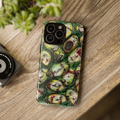 Abstract Sanity Faces Phone Case | Expressionist Face Art | Tough Case