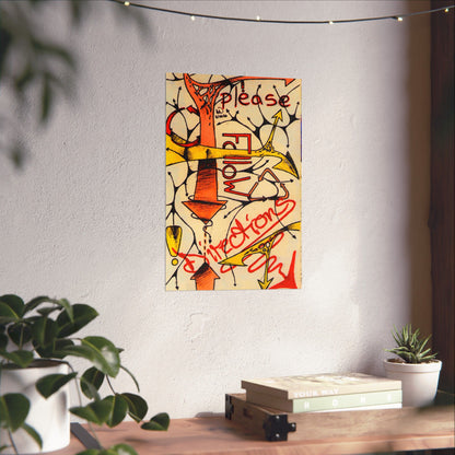 Please Follow Directions poster Matte Vertical Poster | Abstract arrow illustration, graffiti text