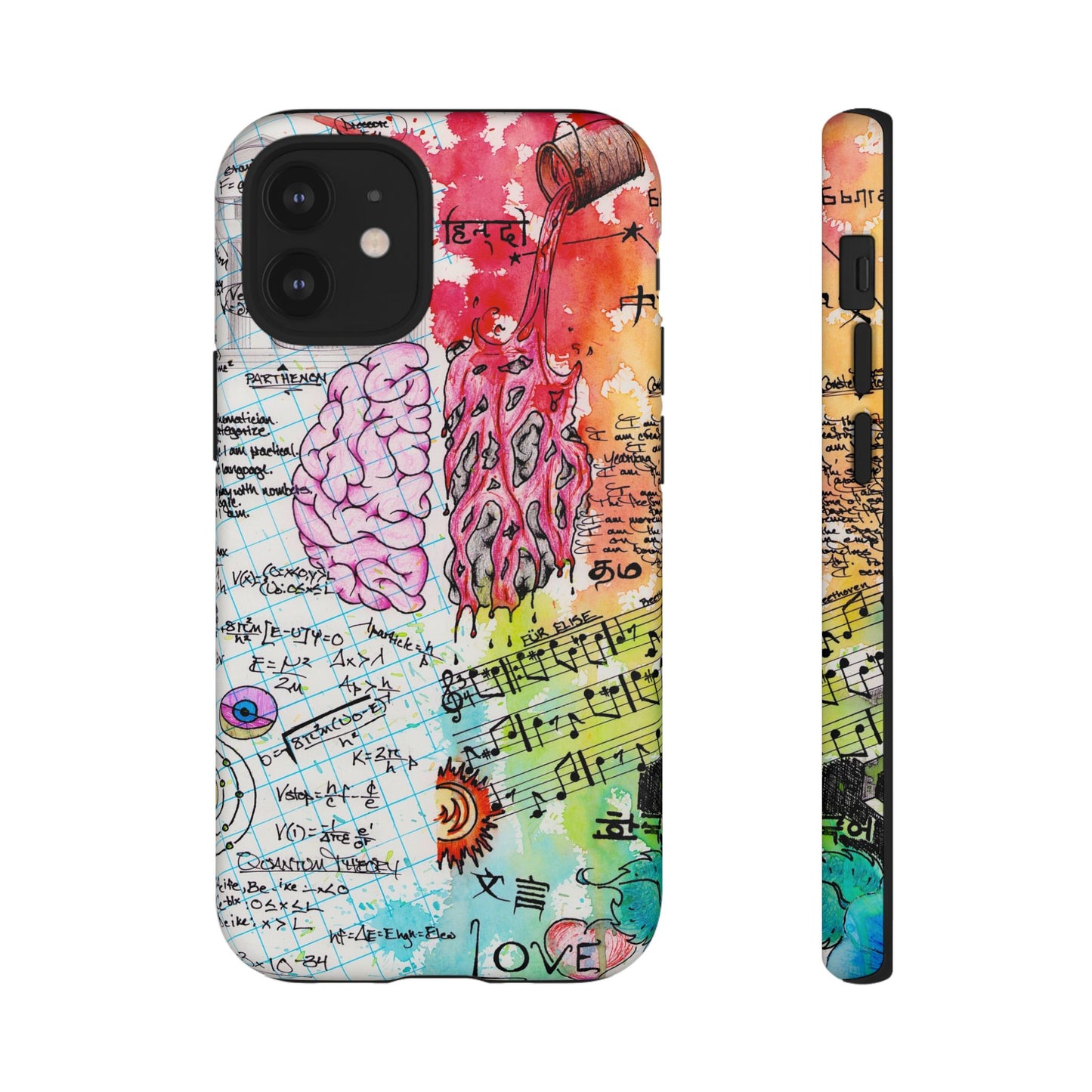 Brain Hemispheres Collage Phone Case | Tough Cases | Abstract Art Phone Case