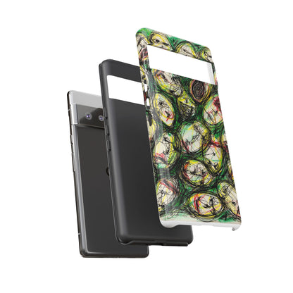 Abstract Sanity Faces Phone Case | Expressionist Face Art | Tough Case