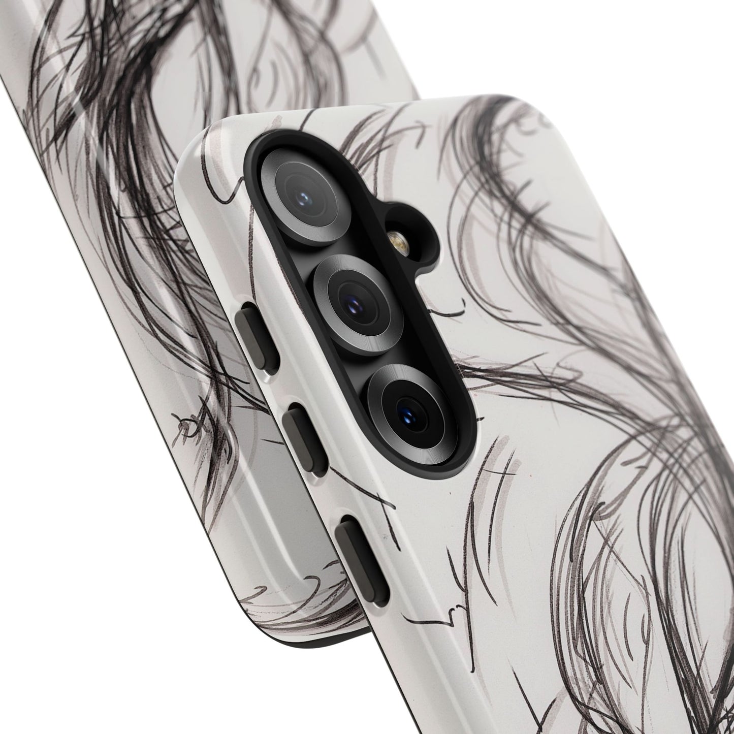 Smokey Ink Koi phone case | abstract koi sketch, smoky ink illustration
