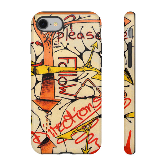 Please Follow Directions Phone Case | Urban Sketch & Directional Doodle | Tough Case