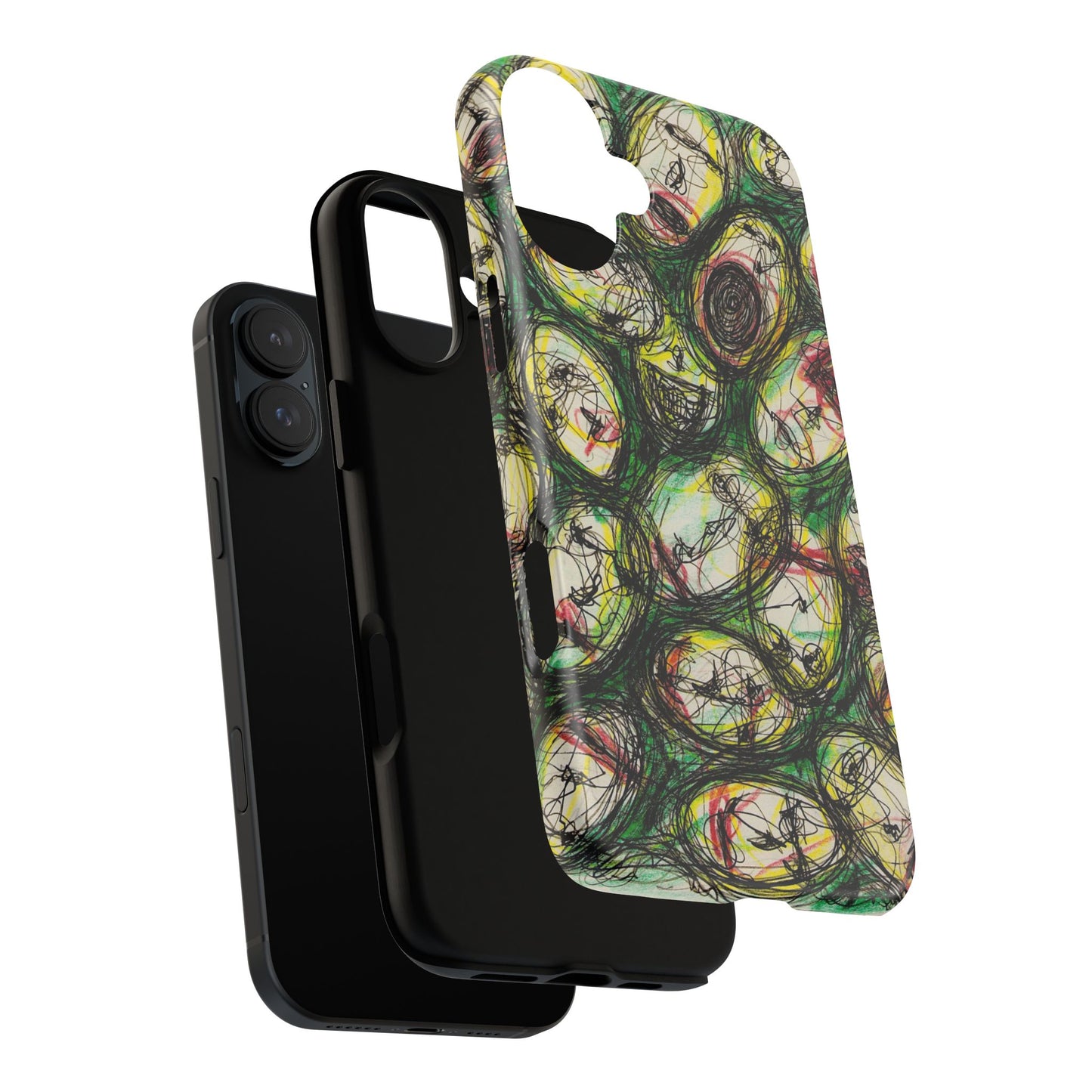Abstract Sanity Faces Phone Case | Expressionist Face Art | Tough Case