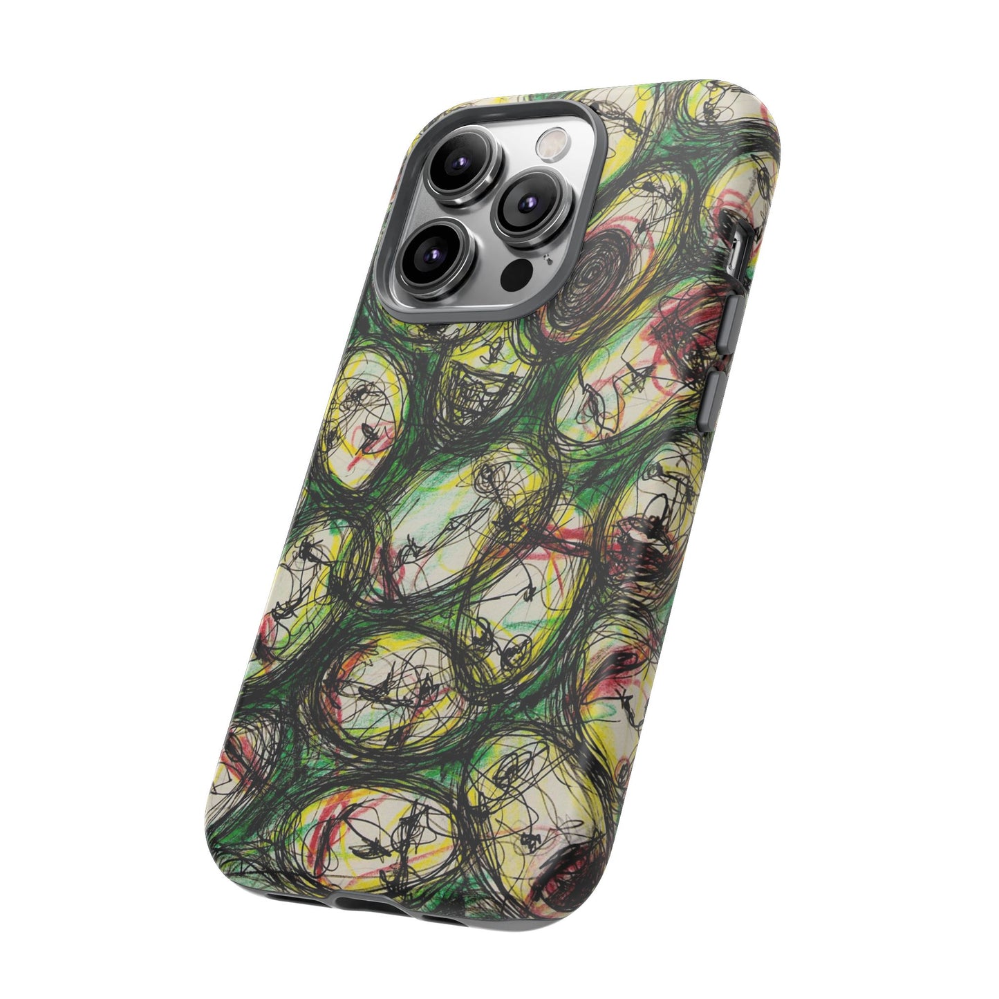 Abstract Sanity Faces Phone Case | Expressionist Face Art | Tough Case