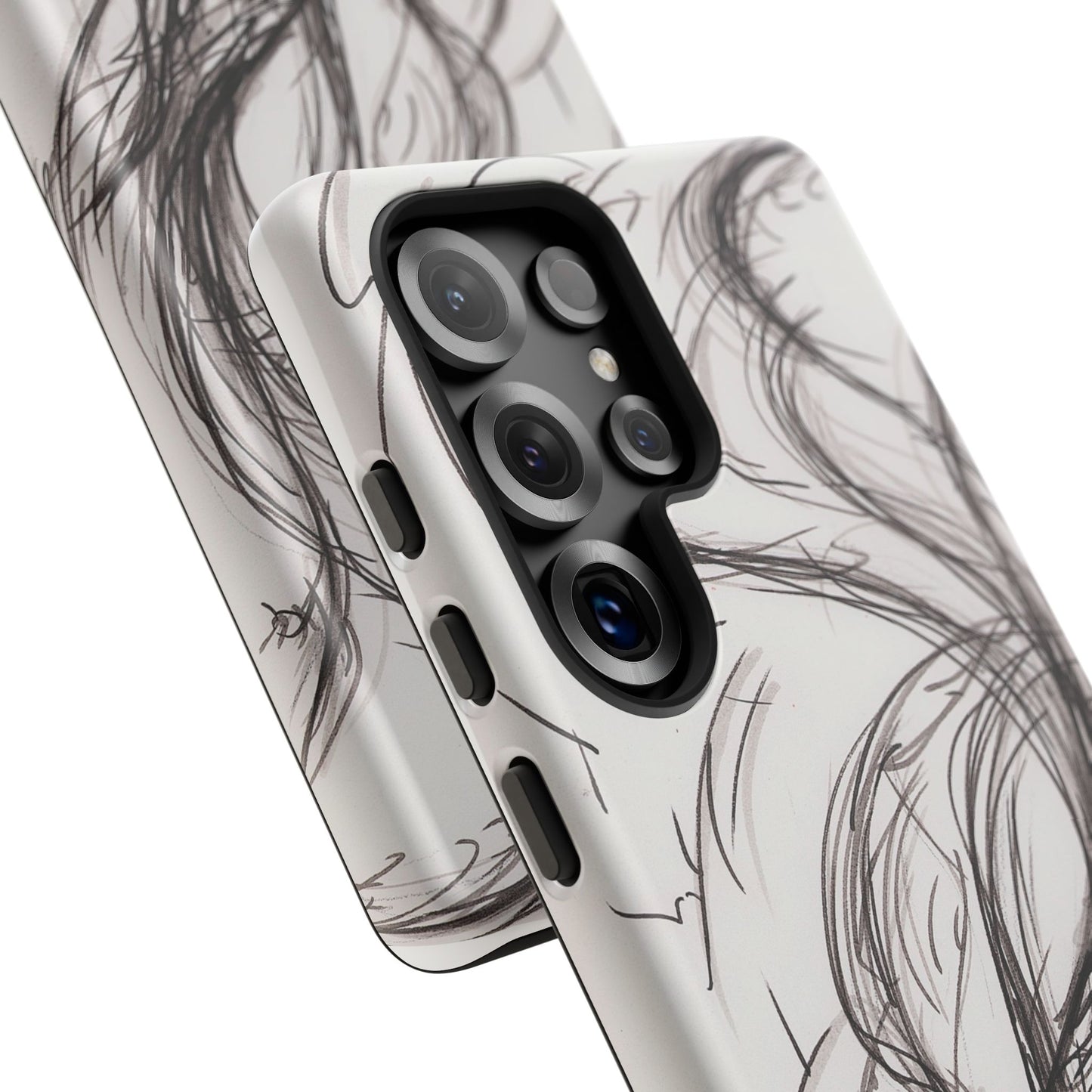 Smokey Ink Koi phone case | abstract koi sketch, smoky ink illustration