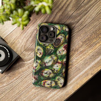 Abstract Sanity Faces Phone Case | Expressionist Face Art | Tough Case