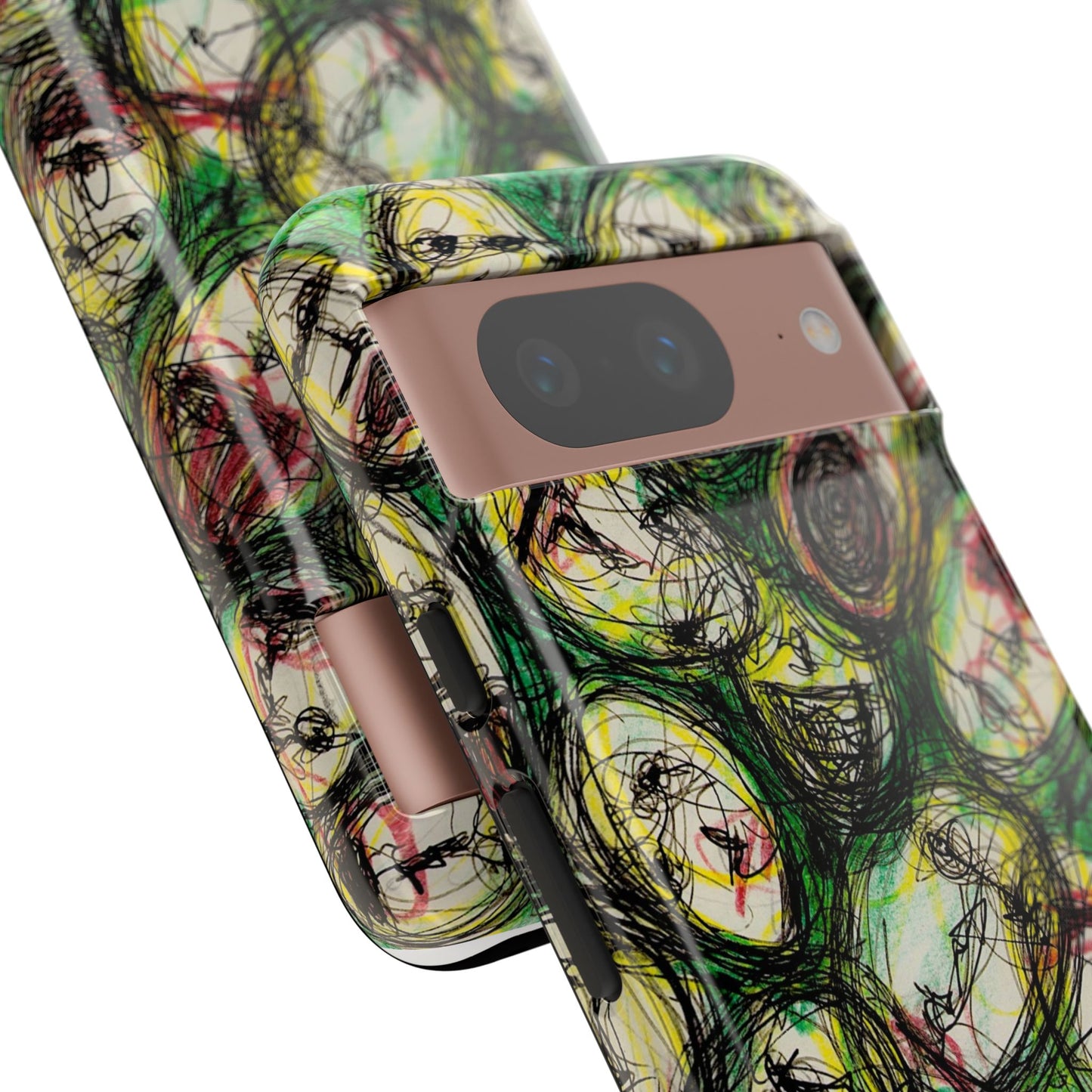 Abstract Sanity Faces Phone Case | Expressionist Face Art | Tough Case